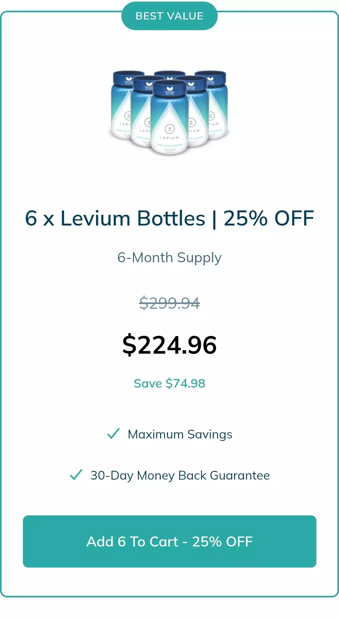 Levium® 6 bottles pricing